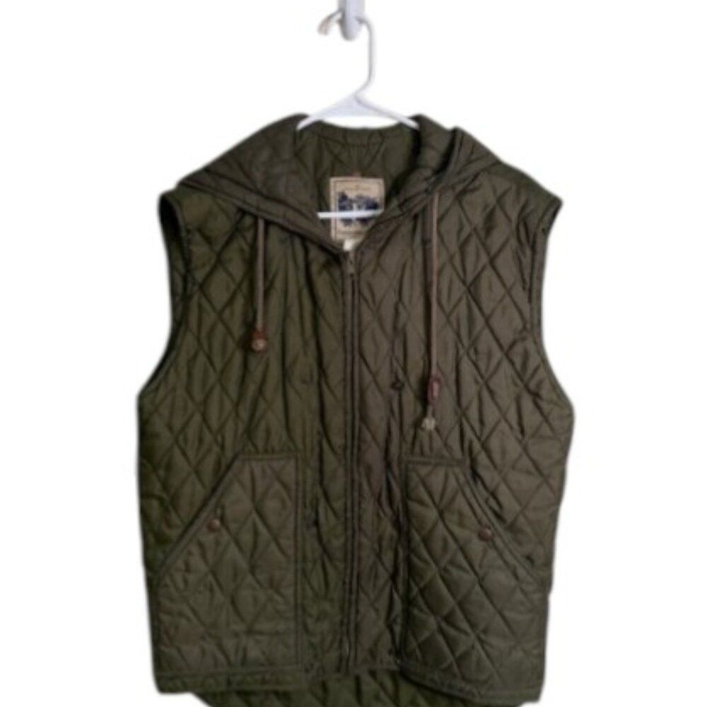 Calvin Klein‎ Olive Sport Quilted Hooded Vest - Size S